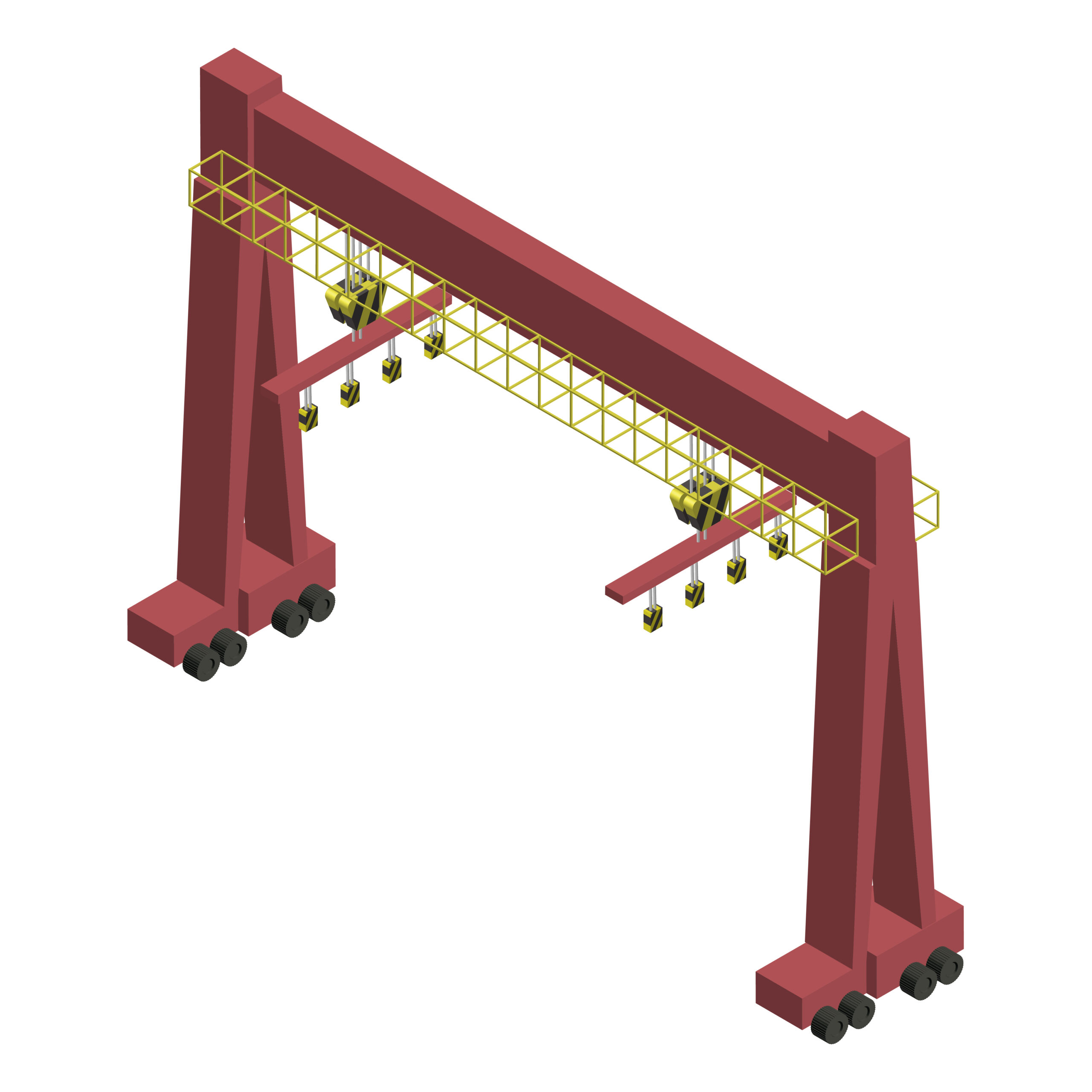 Advanced gantry crane lifting heavy loads with new technology.