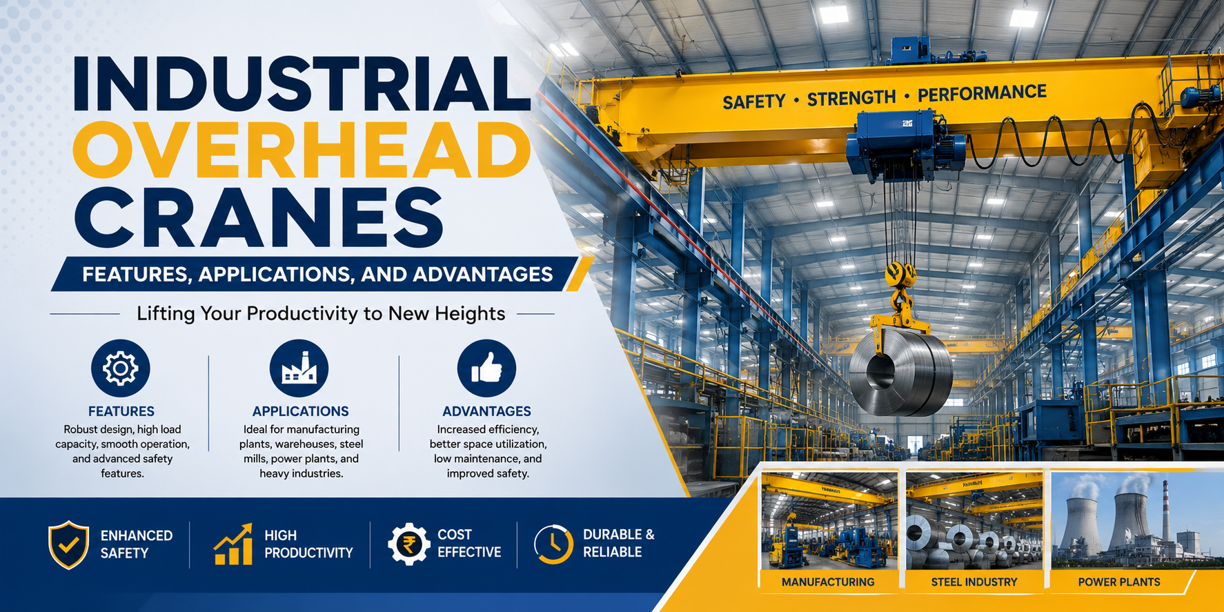 Industrial Overhead Cranes: Features, Applications, and Advantages